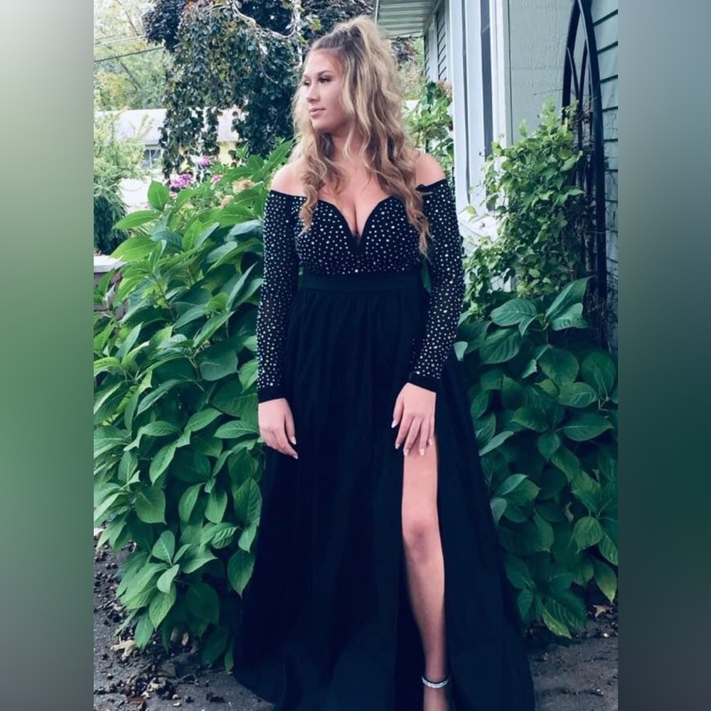 Rory Starry night off shoulder Low cut full length dress